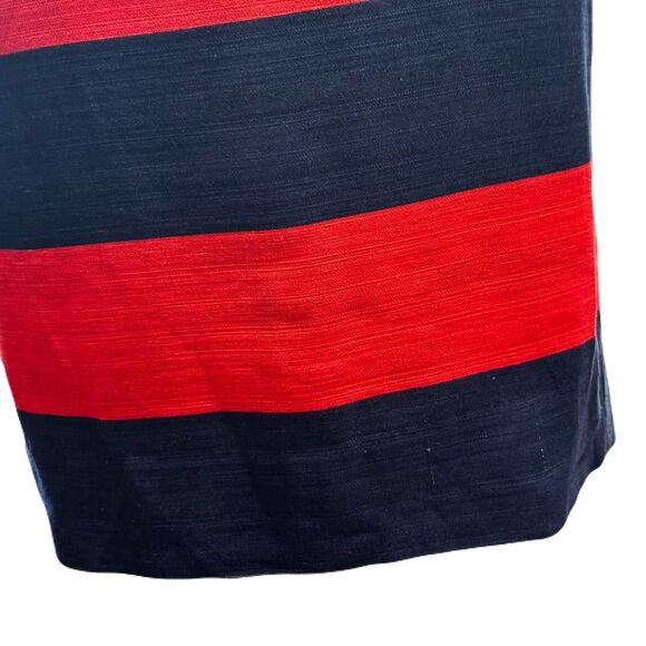 J. Crew Red & Navy Blue Pencil Skirt | Size 00 | Linen-Cotton Blend - Picture 3 of 9